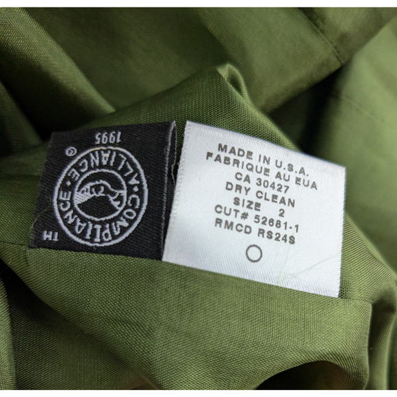 Vintage Rubin Prom Dress Maxi Gown 2 Green Ruffle Y2K Fairy Glam One Shoulder - Picture 11 of 14